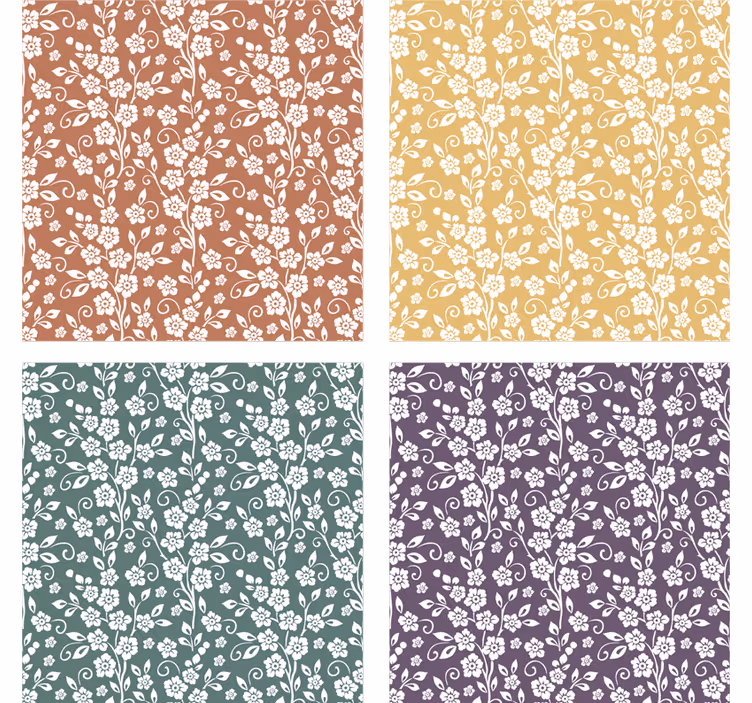 Base para copos elegante flores de várias cores - TenStickers