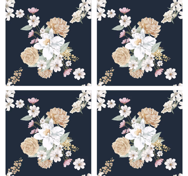 Base para copos vintage ramalhete floral - TenStickers