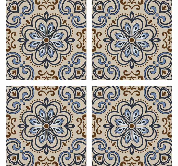 Base para copos de azulejos flor bela - TenStickers