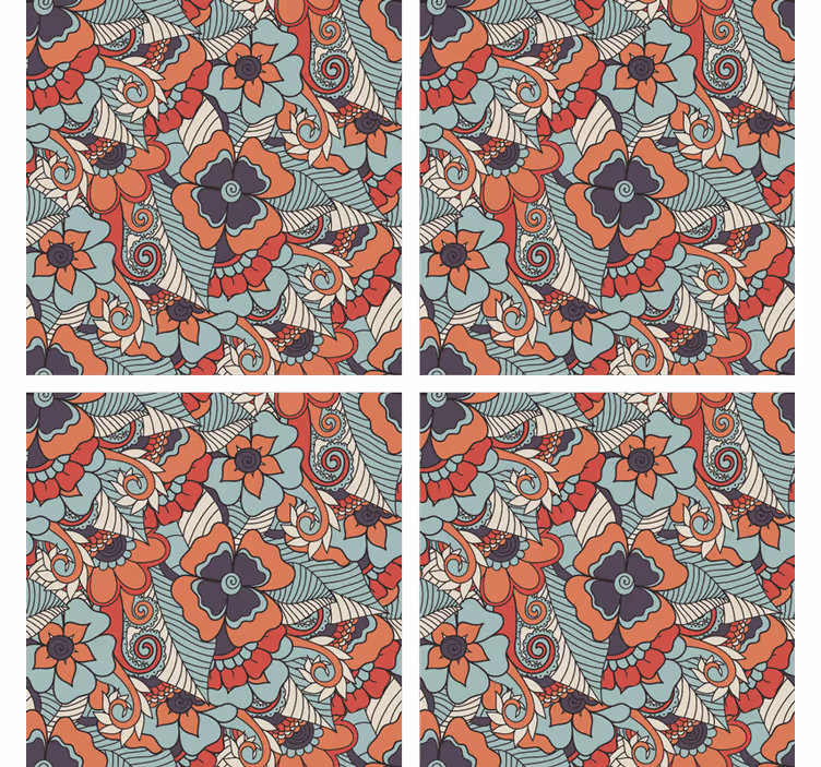Bases para copos estampa floral - TenStickers