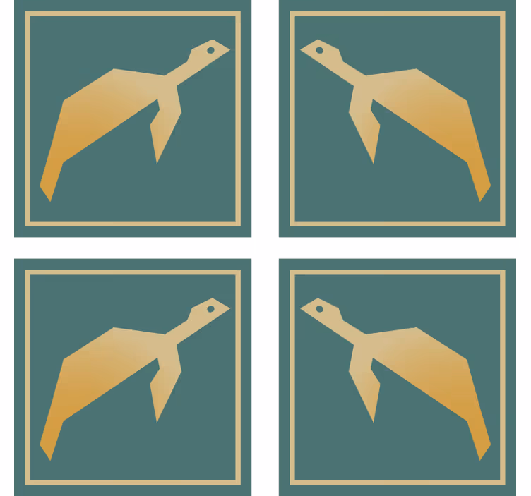 Conjunto de base para copos tartaruga geométrica - TenStickers