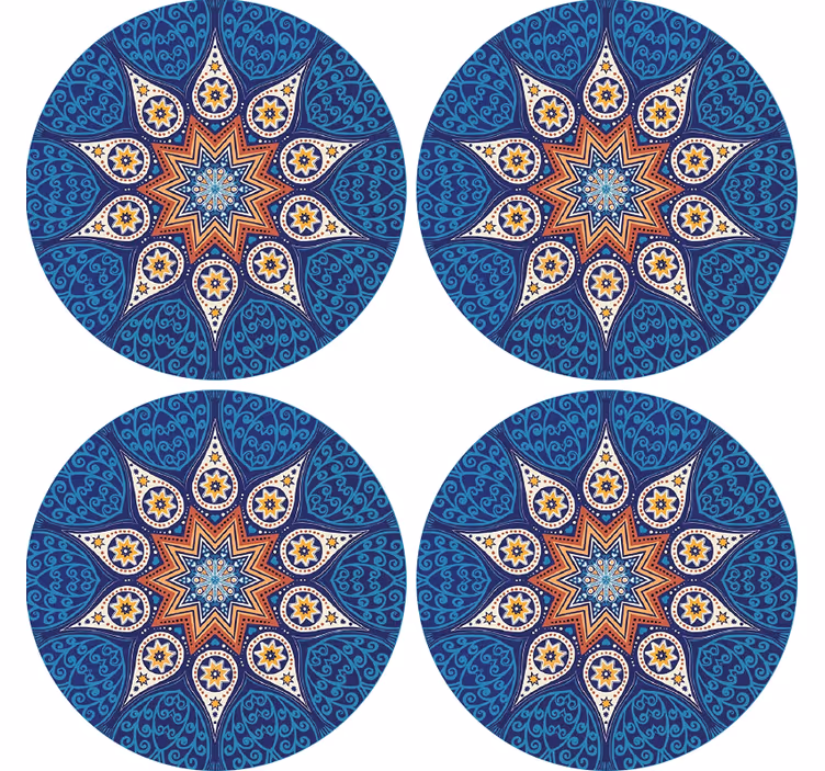 Bases para copos modernas Mosaico de mandala - TenStickers