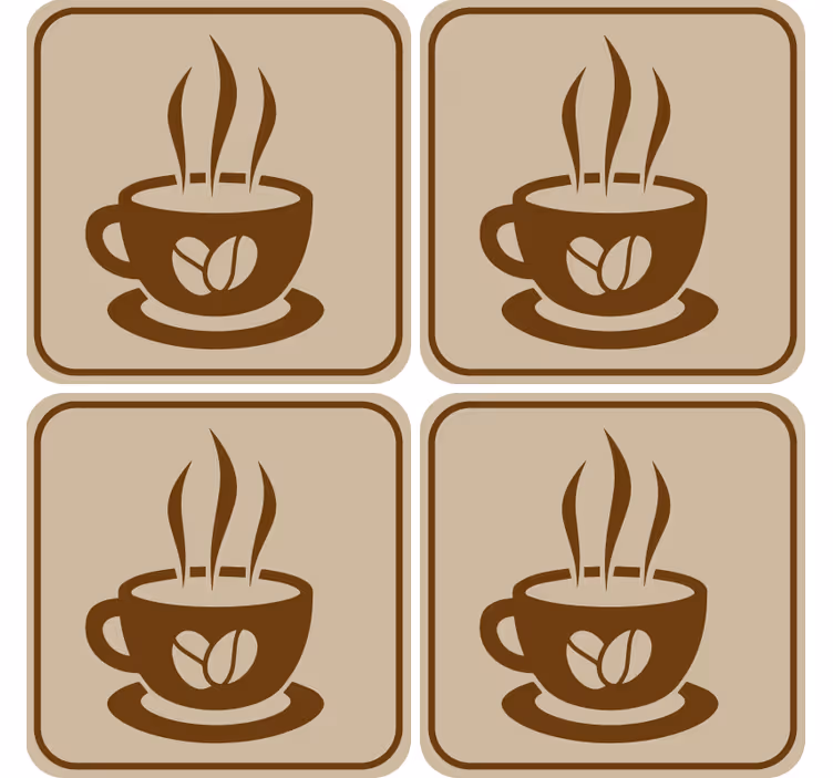 Bases para copos modernas emblema da xícara de café - TenStickers