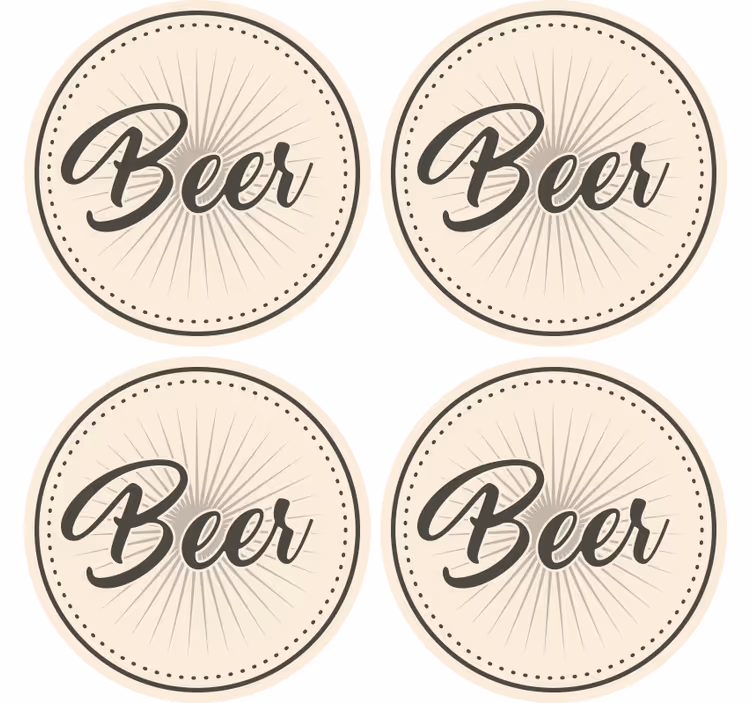 Bases para copos cerveja tipografia elegante da cerveja - TenStickers