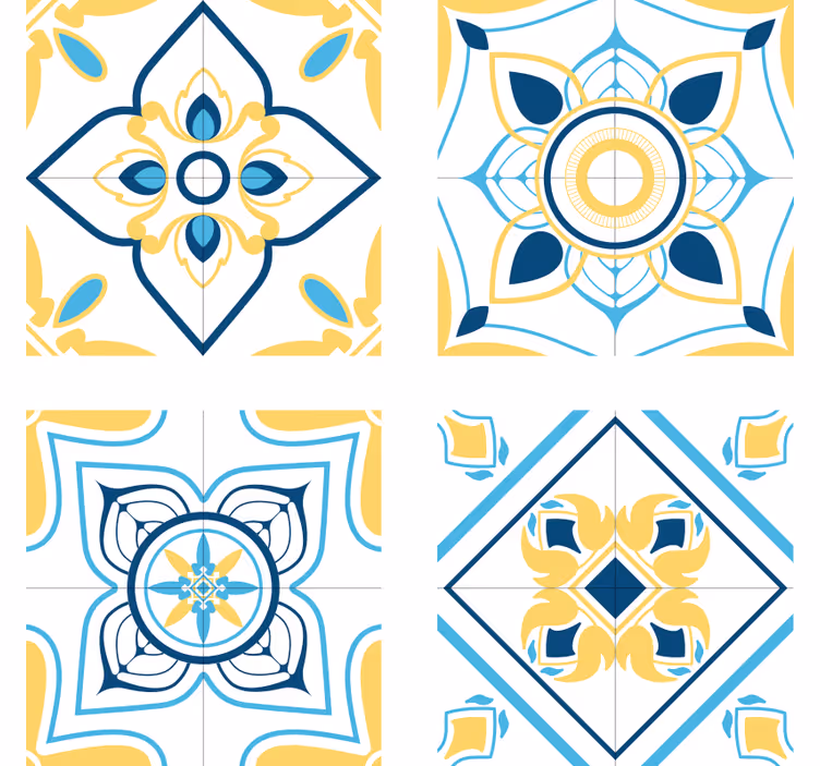 Bases para copos de azulejos ecléticos - TenStickers