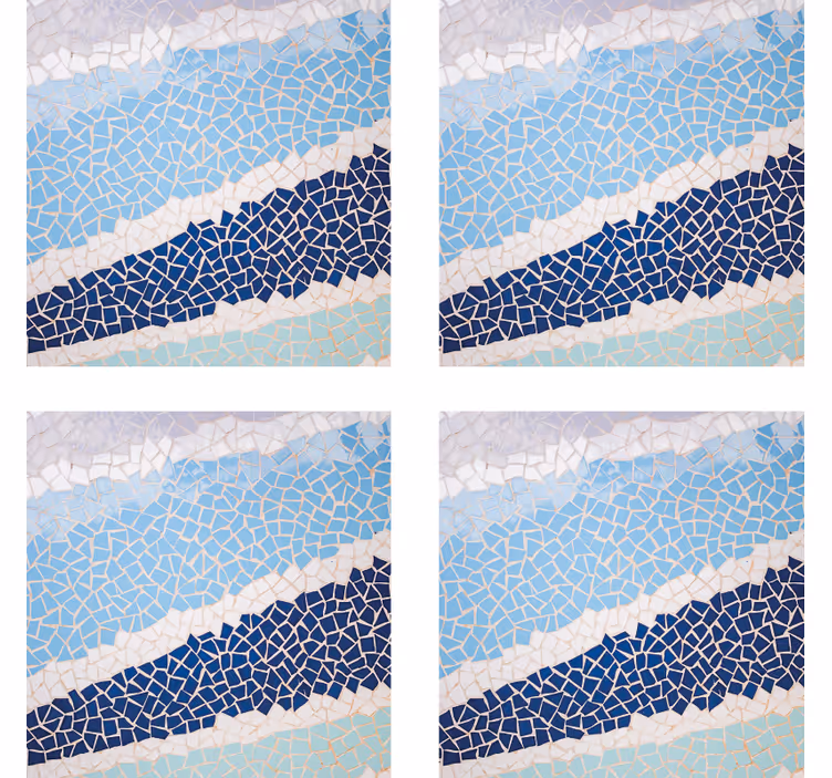 Bases para copos de azulejos Mosaicos azuis - TenStickers