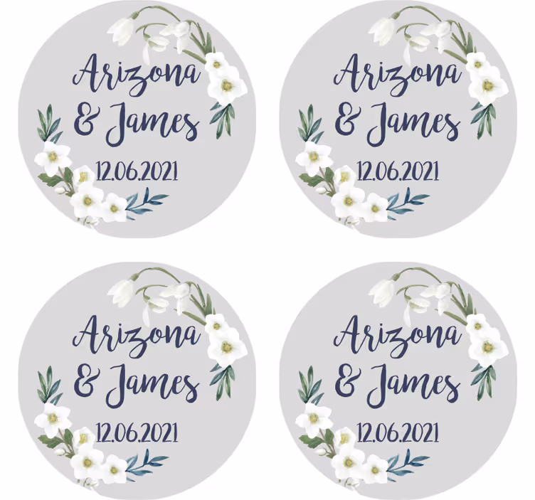 Base para copo de casamento presonalizável - TenStickers