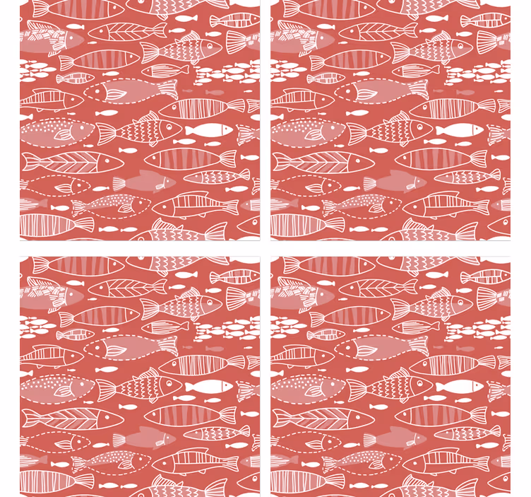 Bases para copos de peixes Muitos peixes no mar - TenStickers