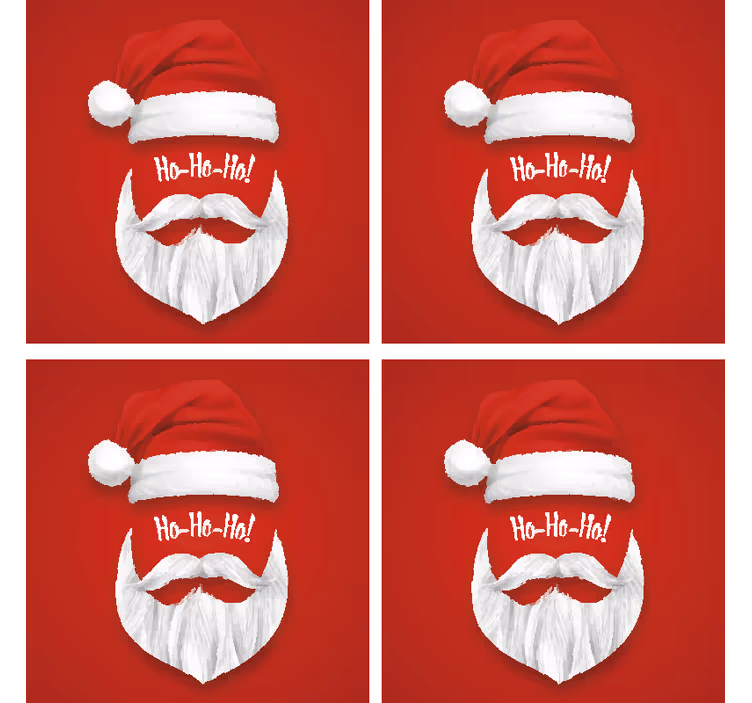 Bases para copos de natal ilustração de chapéu do papai noel - TenStickers