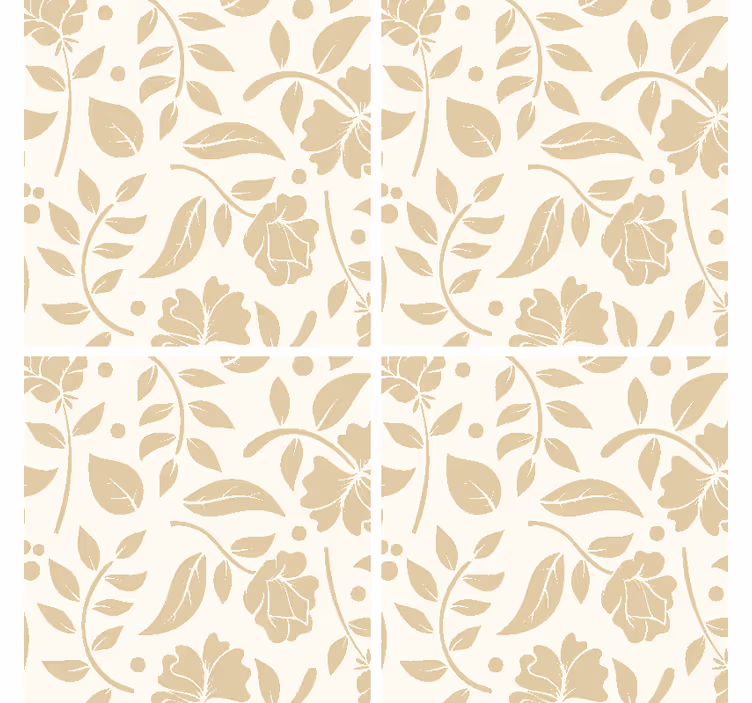 Bases para copos Vintage de flores ornamentais - TenStickers