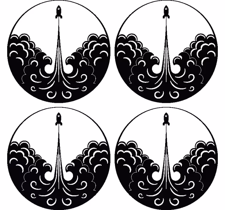 Bases para copos ondas de lançamento de foguete - TenStickers