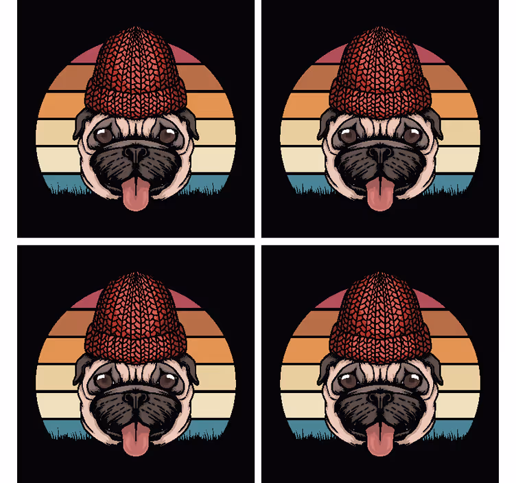 Bases para copos vintage Cão vintage - TenStickers