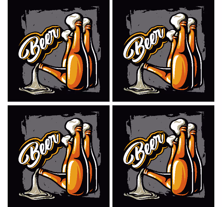 Bases para copos de cerveja Garrafa de cerveja - TenStickers