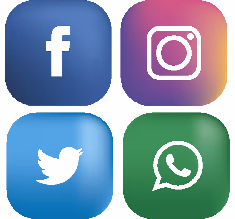 Bases para copos alternativas Mídia social - TenStickers