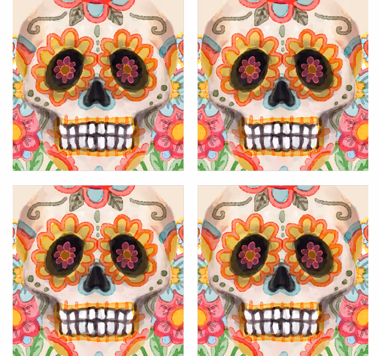 Base paracopos halloween caveira colorida - TenStickers