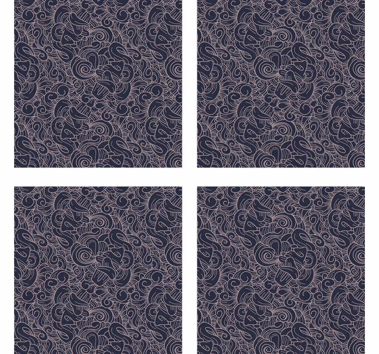 Bases para copos com padrão abstrato intricado - TenStickers