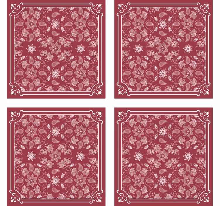 Bases para copos vintage com padrão floral - TenStickers