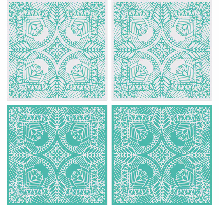 Bases para copos arranjo floral intricado - TenStickers