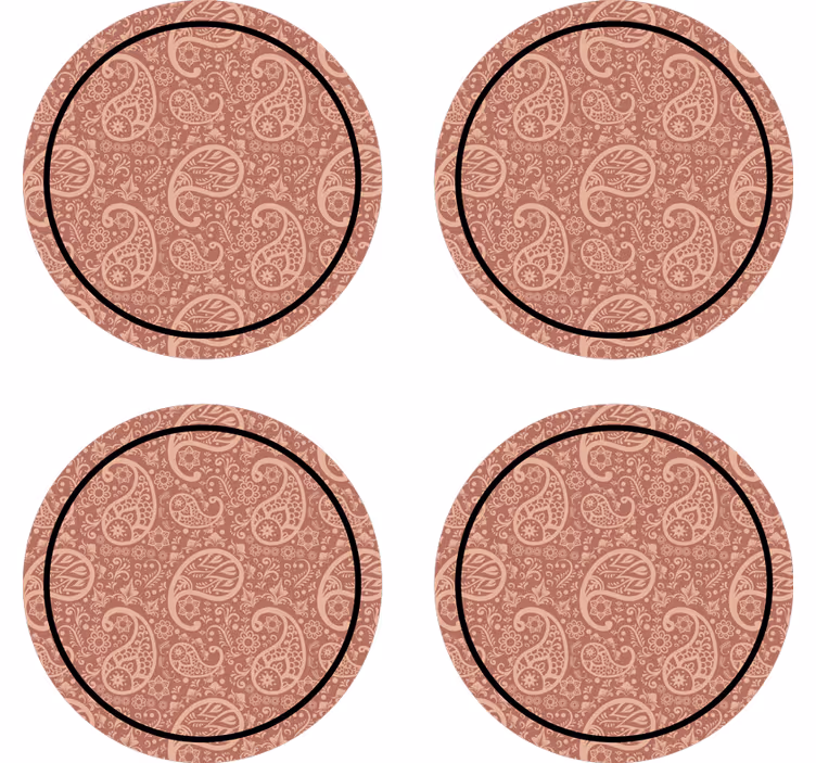 Bases para copos com padrão floral paisley - TenStickers