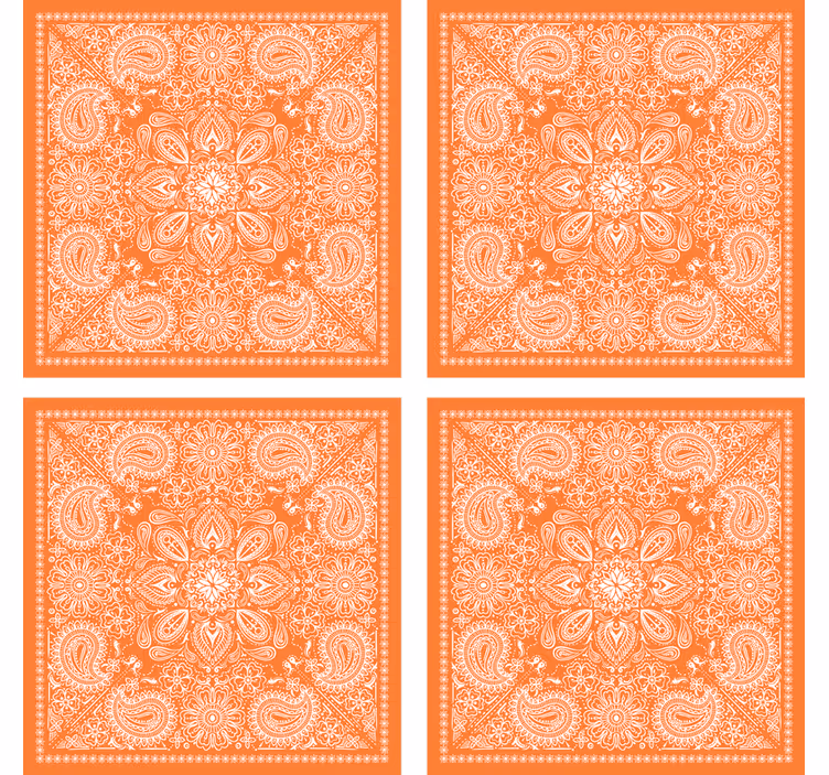 Bases para copos com padrão paisley detalhado - TenStickers