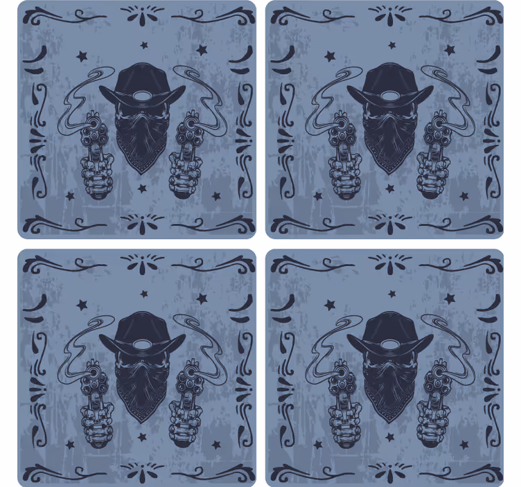 Bases para copos cowboy com duas armas - TenStickers