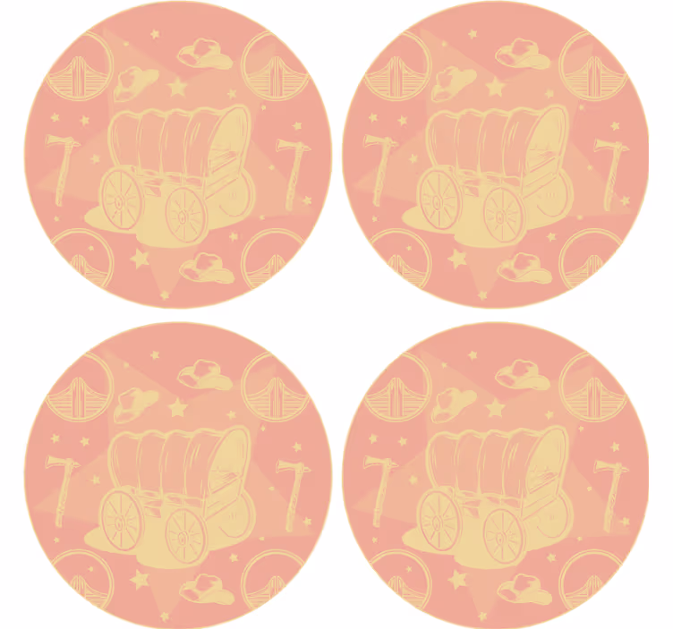 Bases para copos com design de carroça retrô - TenStickers