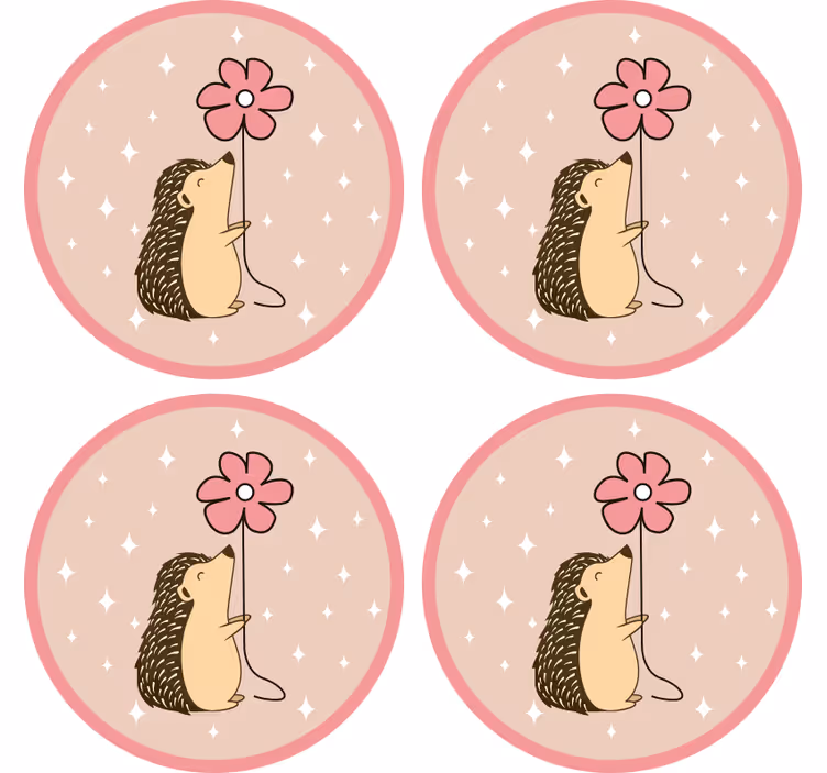 Bases para copos balão flor de porco-espinho - TenStickers