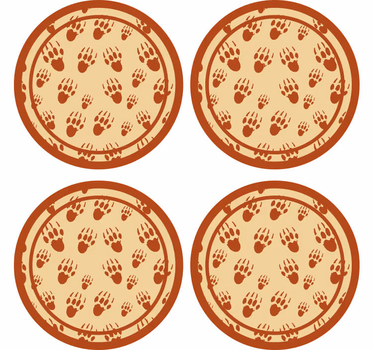 Bases para copos vintage com círculo de patas marrons - TenStickers