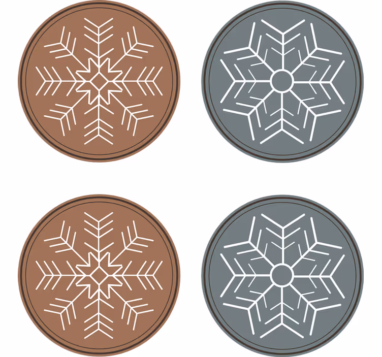 Bases para copos de natal coleção padrão floco de neve - TenStickers