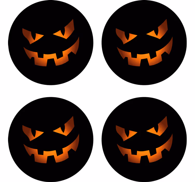 Base paracopos halloween conjunto de caras de abóbora - TenStickers