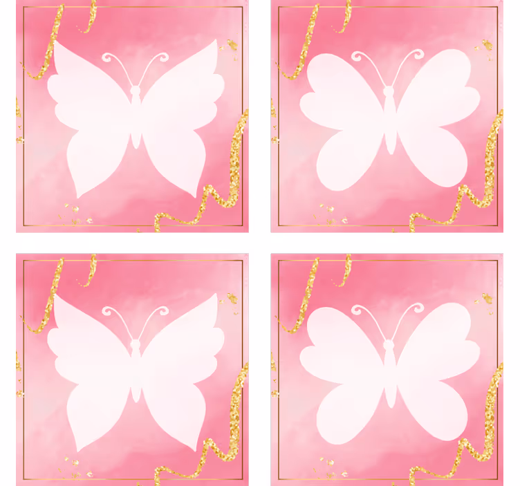 Bases para copos modernas emblema de borboleta graciosa - TenStickers