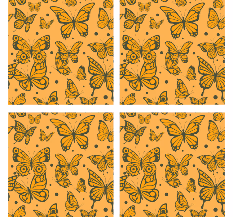 Bases para copos com superfície de padrão borboleta - TenStickers