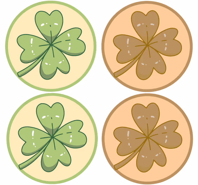 Bases para copos com designs de trevo de quatro folhas - TenStickers