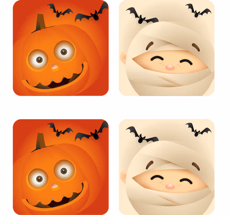Base paracopos halloween abóbora e múmia alegres - TenStickers
