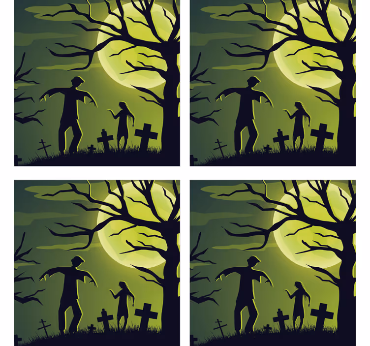 Base paracopos halloween zumbis sob a luz da lua - TenStickers