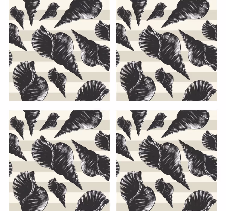 Bases para copos com padrões elegantes de concha - TenStickers