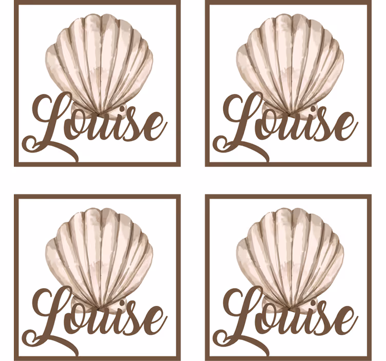 Bases para copos em vinil de conchas Concha com nome - TenStickers