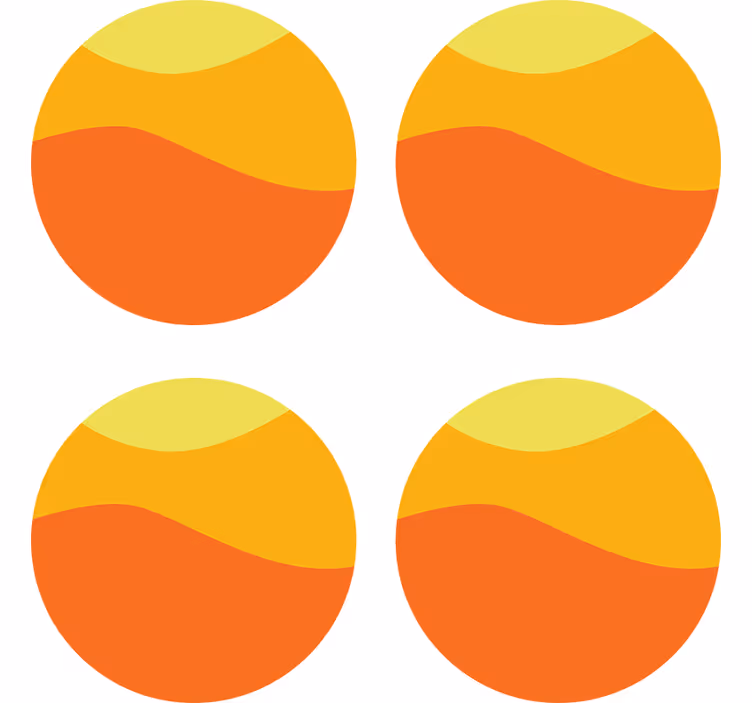 Bases para copos com camadas coloridas onduladas - TenStickers