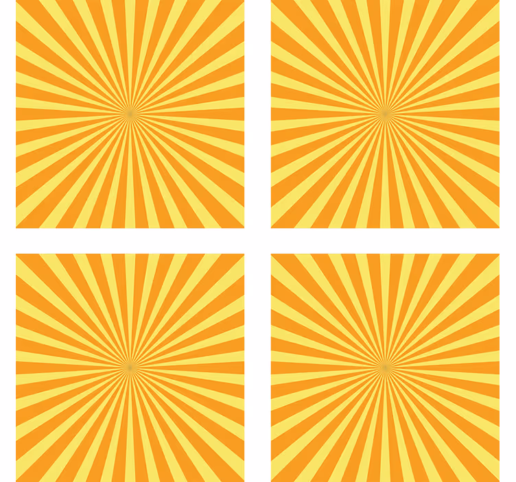 Bases para copos com motivo radiante de sol - TenStickers