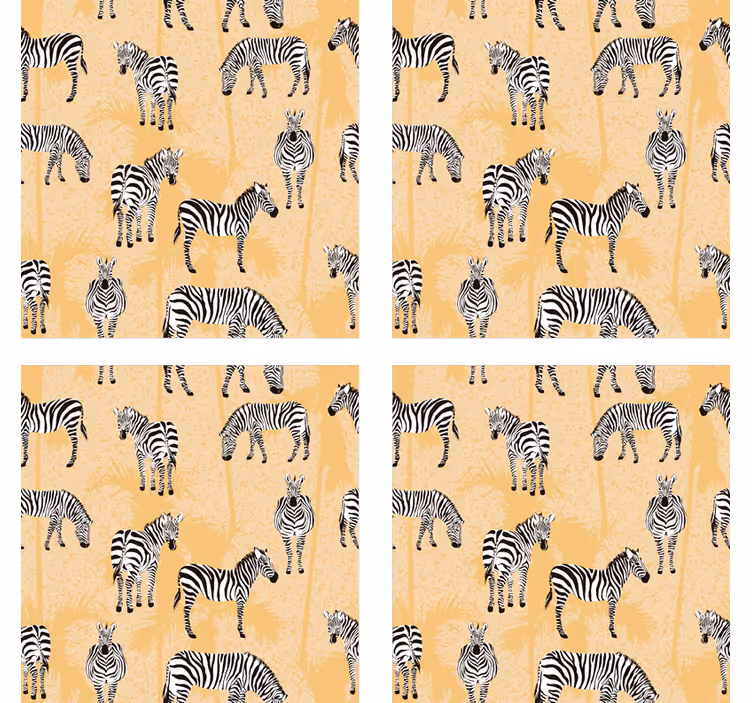 Bases para copos com fundo de padrão zebra - TenStickers