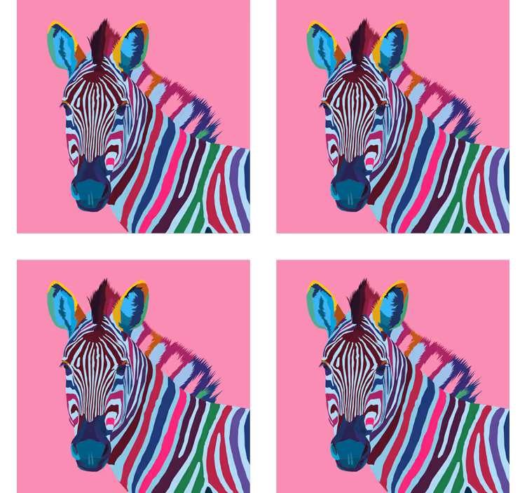 Bases para copos de zebra Zebra pop art - TenStickers