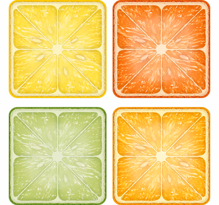 Bases para copos fatias de cítricos minimas - TenStickers
