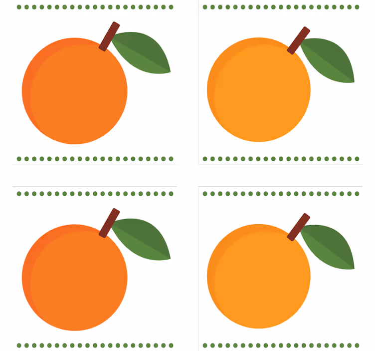 Bases para copos modernas laranja com folha - TenStickers