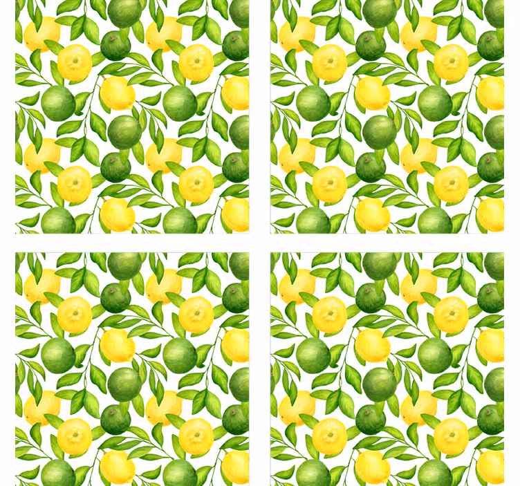 Bases para copos com estampa floral cítrica vibrante - TenStickers
