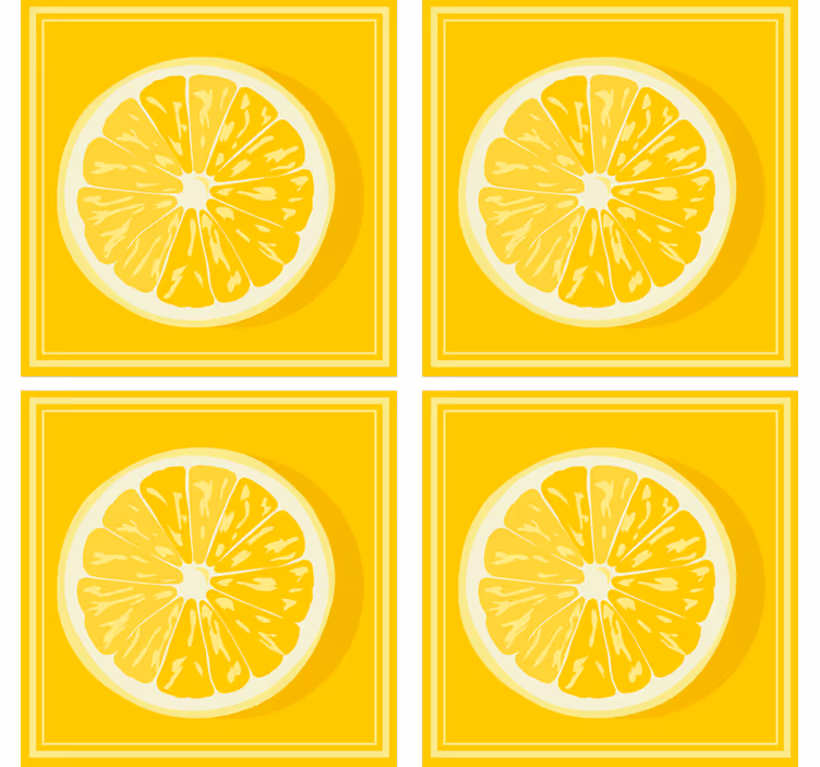 Bases para copos de cítricos Fatia de limão amarelo - TenStickers