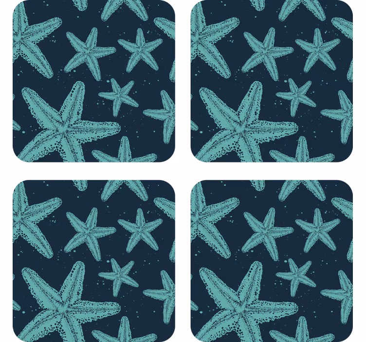 Bases para copos com superfície em padrão de estrela do mar - TenStickers