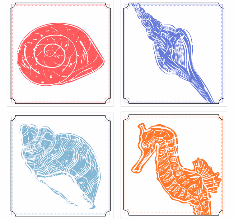 Bases para copos marítimas Telhas submarinas - TenStickers