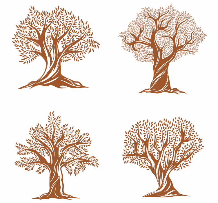 Variedade de árvores mais bases para copos - TenStickers