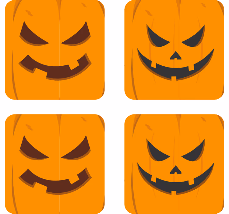 Diferentes base para copos de abóboras halloween - TenStickers