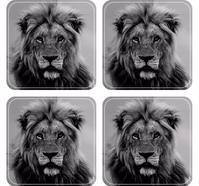 Bases para copos modernas retratos de leões majestosos - TenStickers